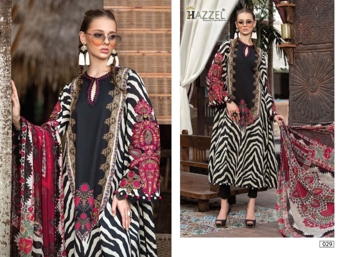 29 Hazzel Pure Cotton Pakistani Patch Suits