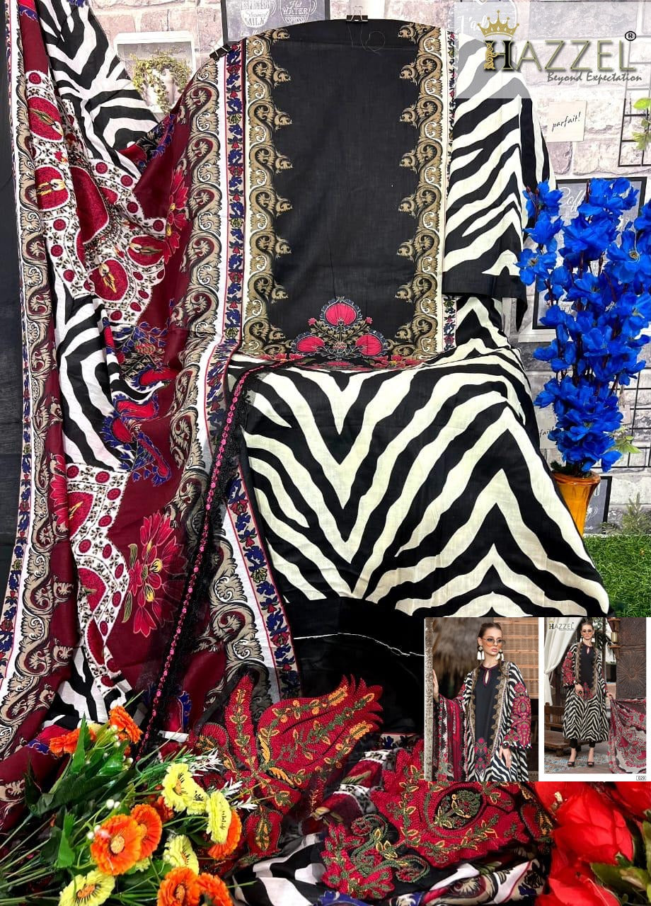 29 Hazzel Pure Cotton Pakistani Patch Suits