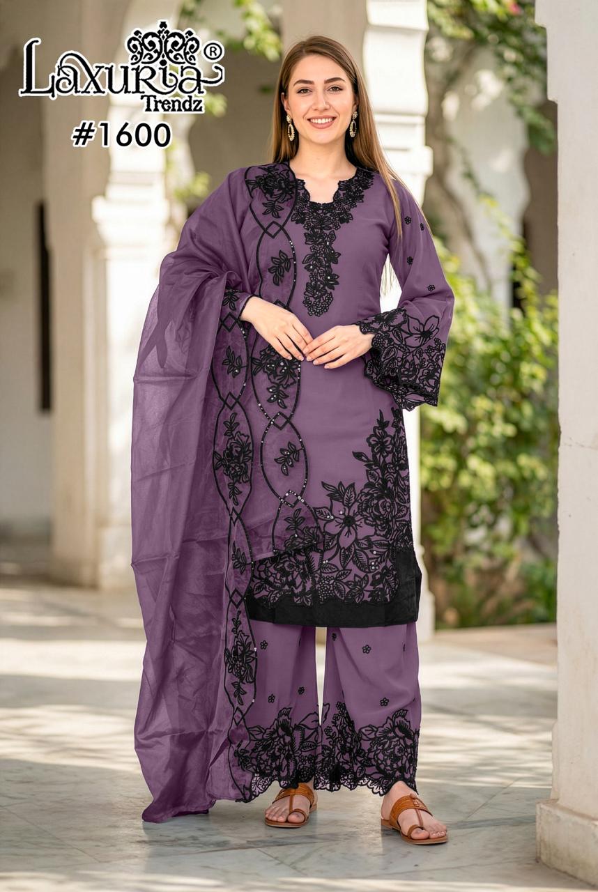 1600 Colours Laxuria Trendz Fox Georgette Pakistani Readymade Suits