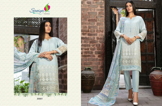 30001 Maria B Chikankari Vol 30 Saniya Trendz Cotton Pakistani Salwar Suits