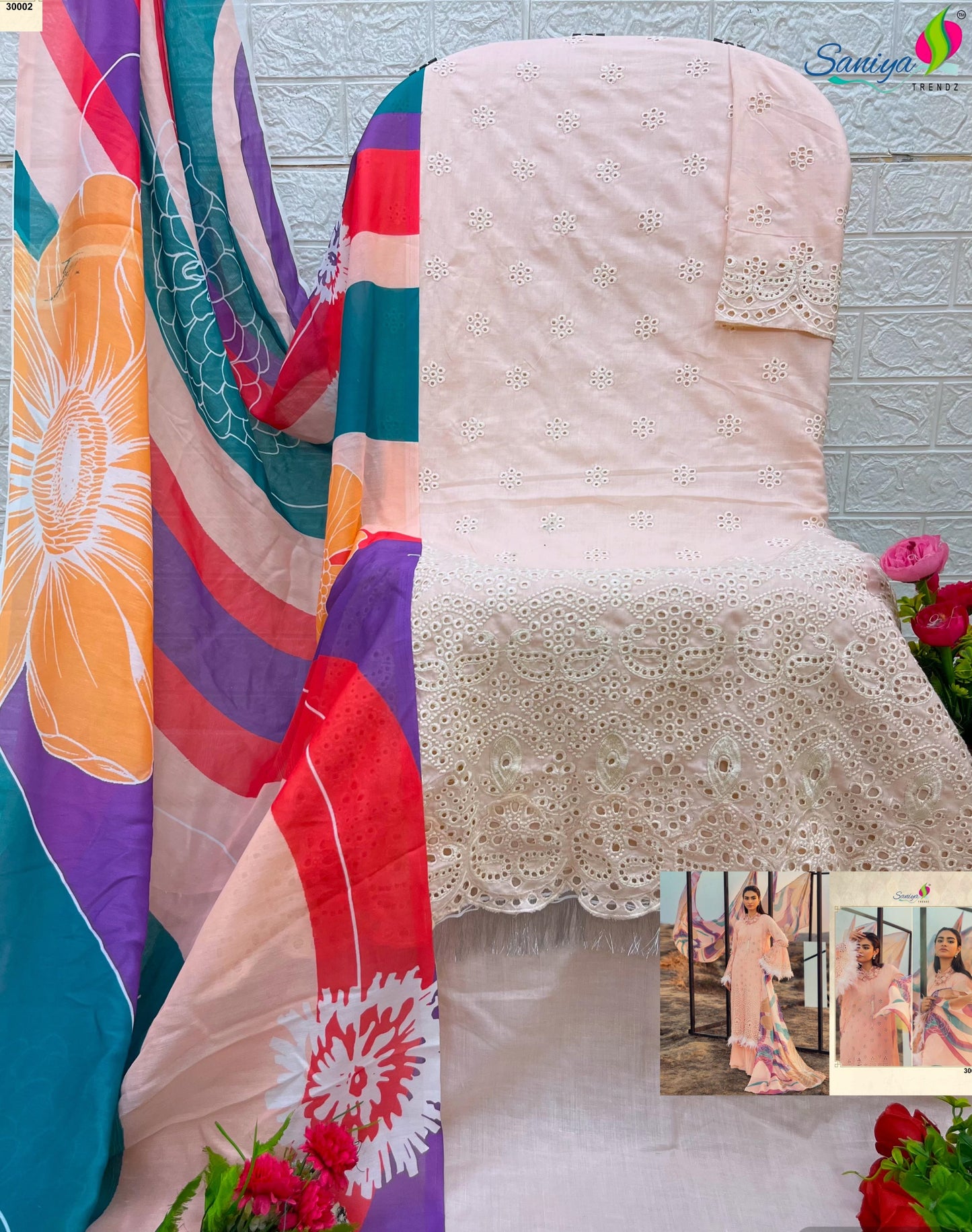 30002 Adan Libas Chikankari Vol 30 Saniya Trendz Cotton Pakistani Salwar Suits