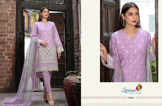 30002 Maria B Chikankari Vol 30 Saniya Trendz Cotton Pakistani Salwar Suits