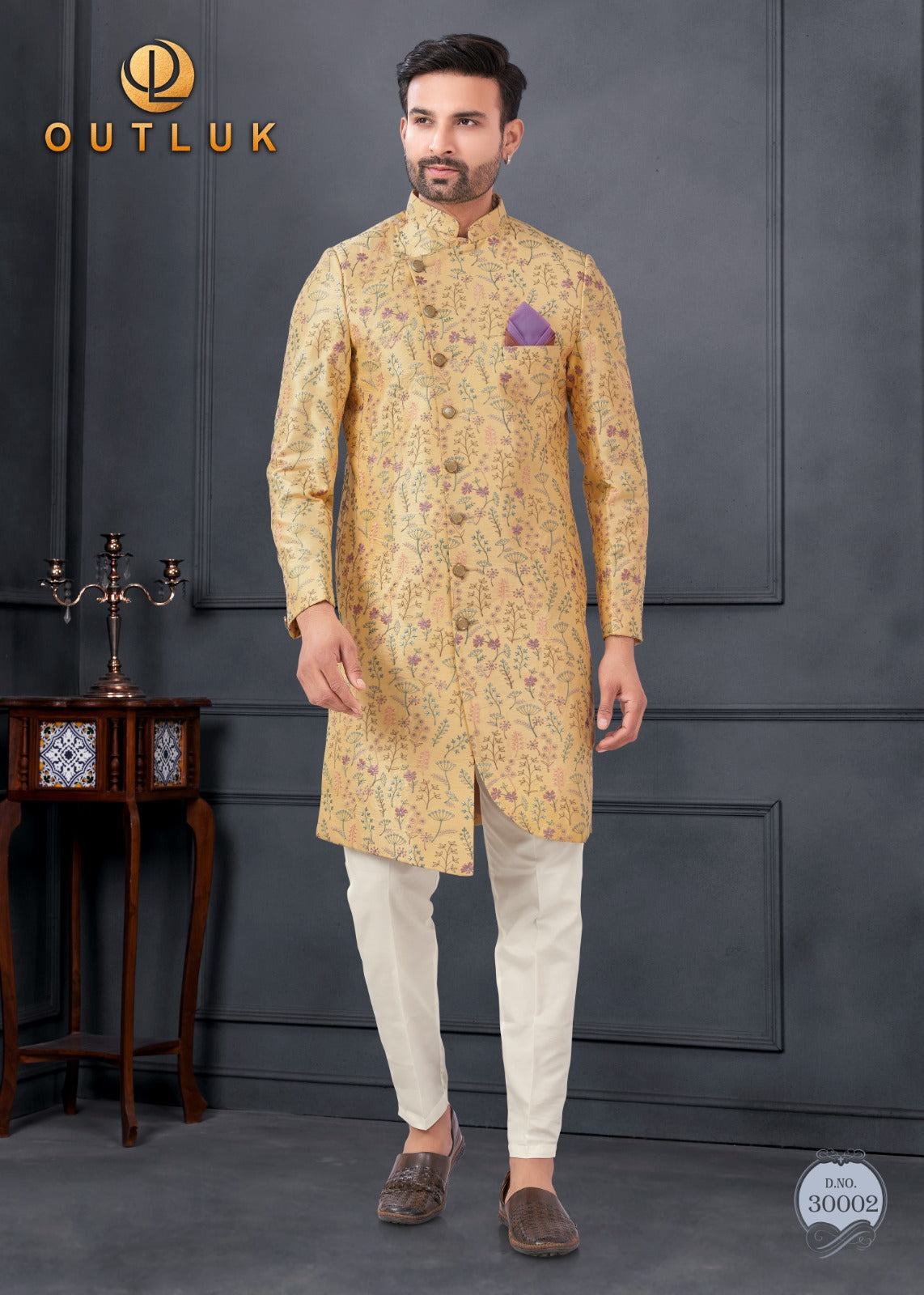 30002 Wedding Collection Vol 30 Outluk Embroidery Mens Kurta Pyjama