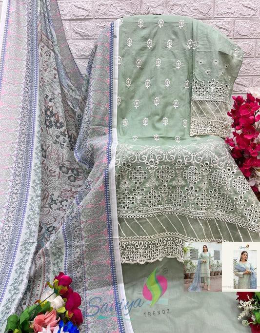 30003 Maria B Chikankari Vol 30 Saniya Trendz Cotton Pakistani Salwar Suits