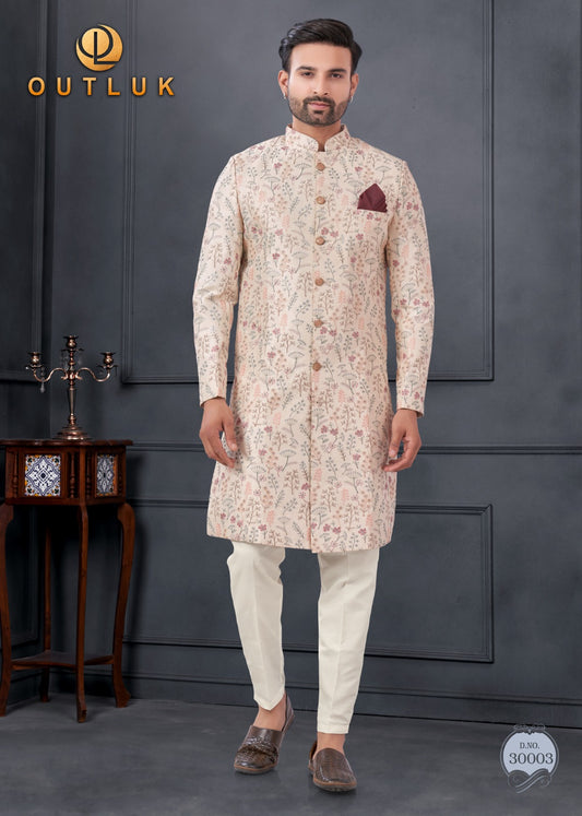 30003 Wedding Collection Vol 30 Outluk Embroidery Mens Kurta Pyjama
