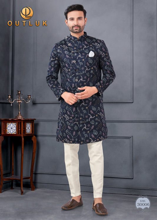 30006 Wedding Collection Vol 30 Outluk Embroidery Mens Kurta Pyjama