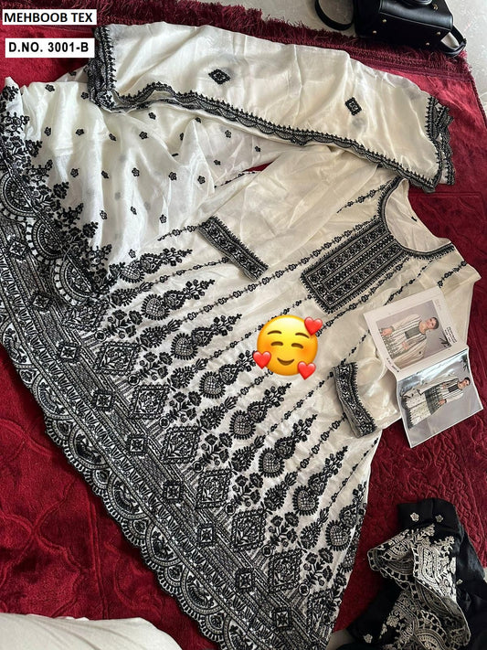 3001B Mehboob Tex Embroidery Pakistani Salwar Suits
