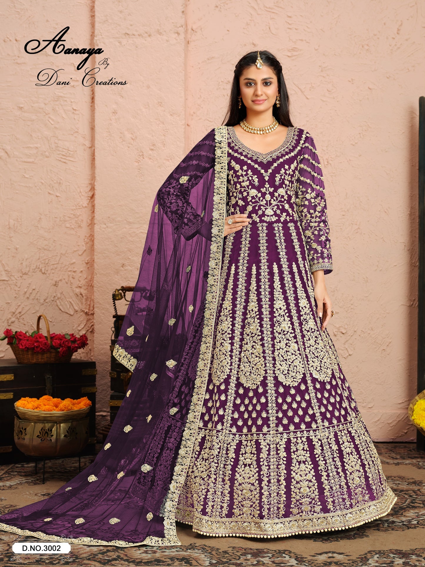 3002 Aanaya Vol 130 Dani Creation Net Pakistani Salwar Suits