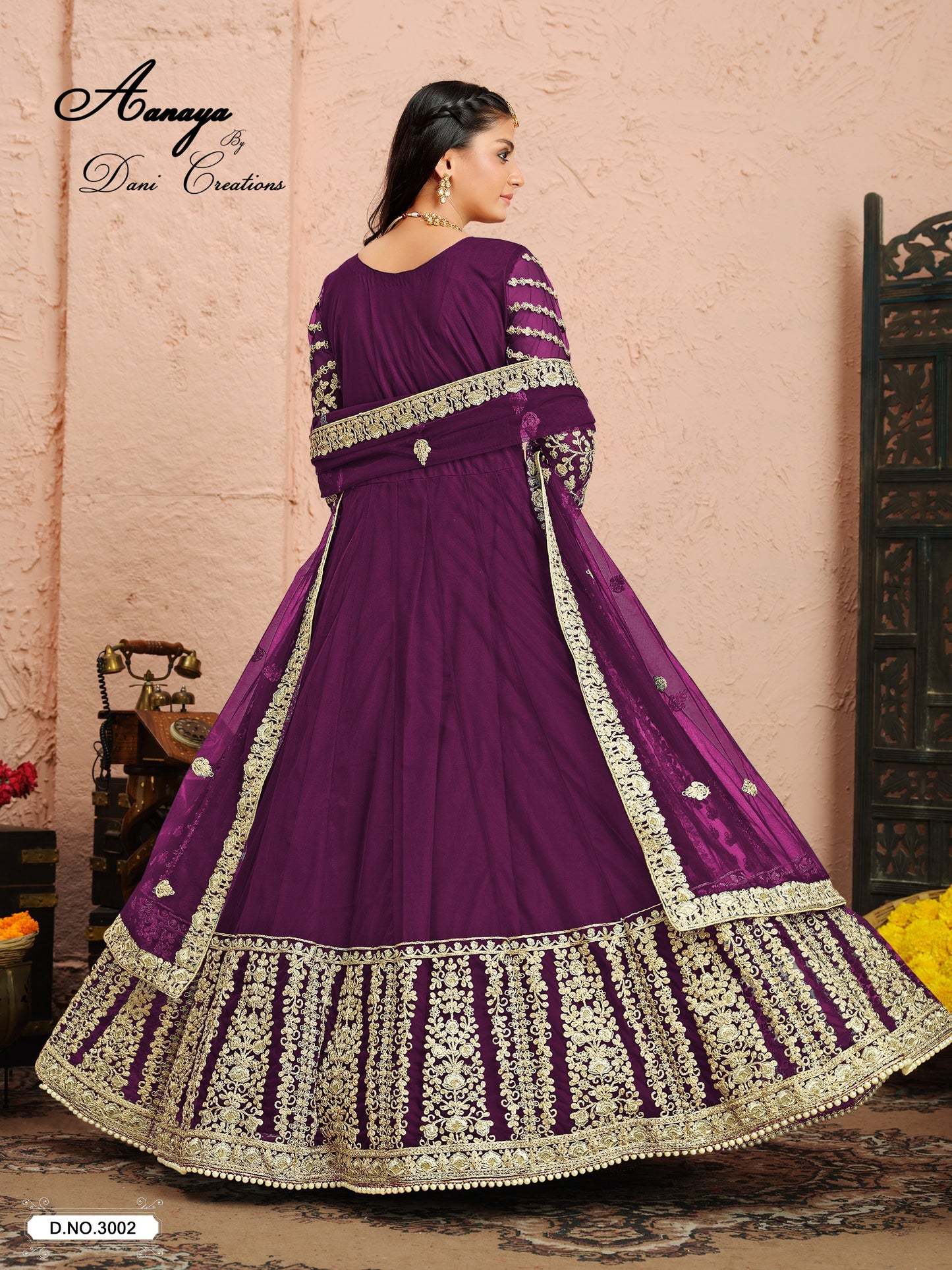 3002 Aanaya Vol 130 Dani Creation Net Pakistani Salwar Suits