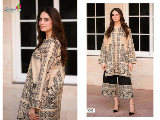 3002 Turkish Print Saniya Trendz Modal Satin Co Ord Set