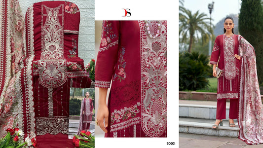 3003 Maria B Luxe 3 Deepsy Pure Cotton Pakistani Salwar Suits