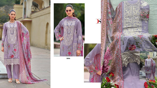 3004 Maria B Luxe 3 Deepsy Pure Cotton Pakistani Salwar Suits