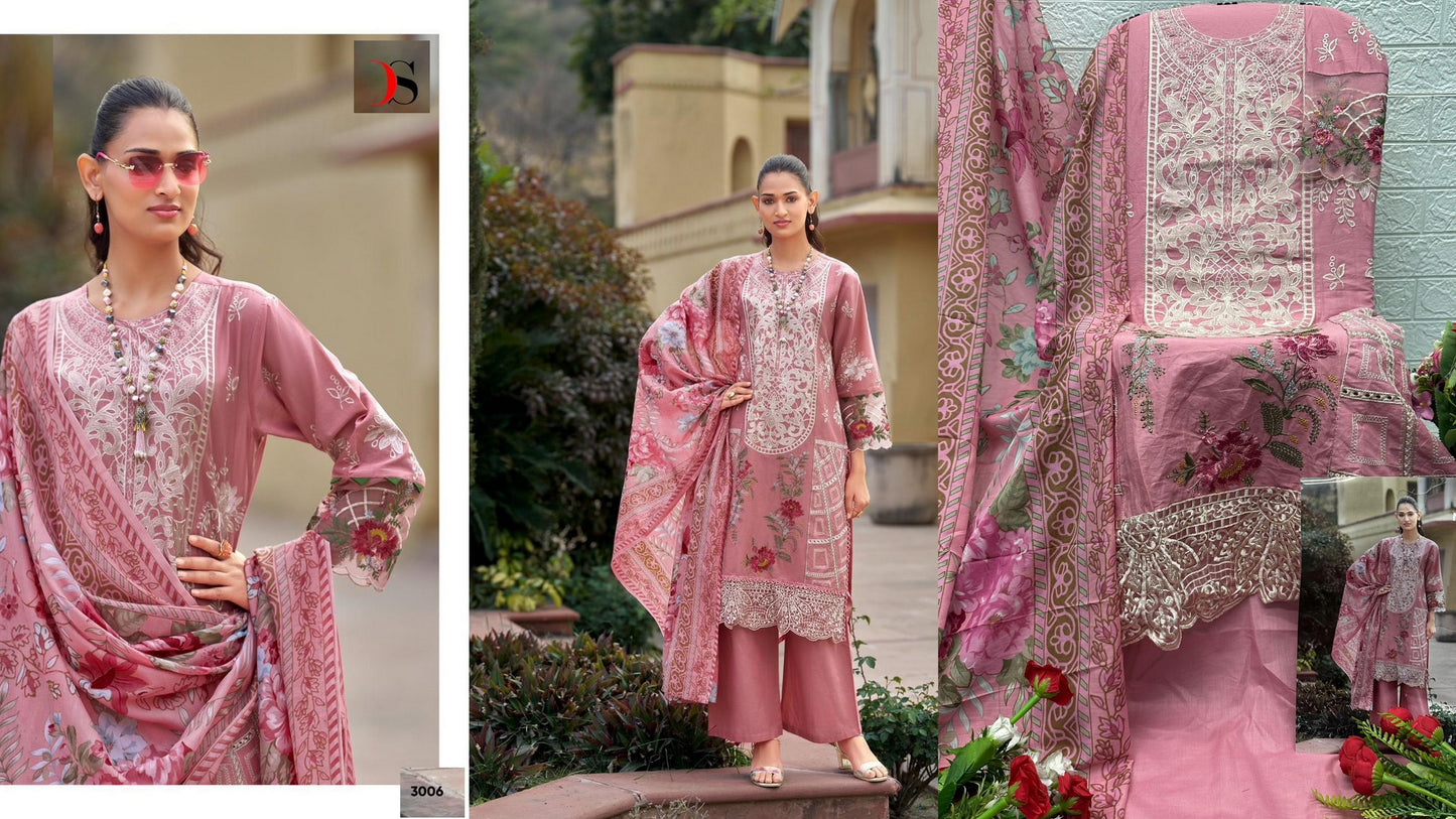 3006 Maria B Luxe 3 Deepsy Pure Cotton Pakistani Salwar Suits