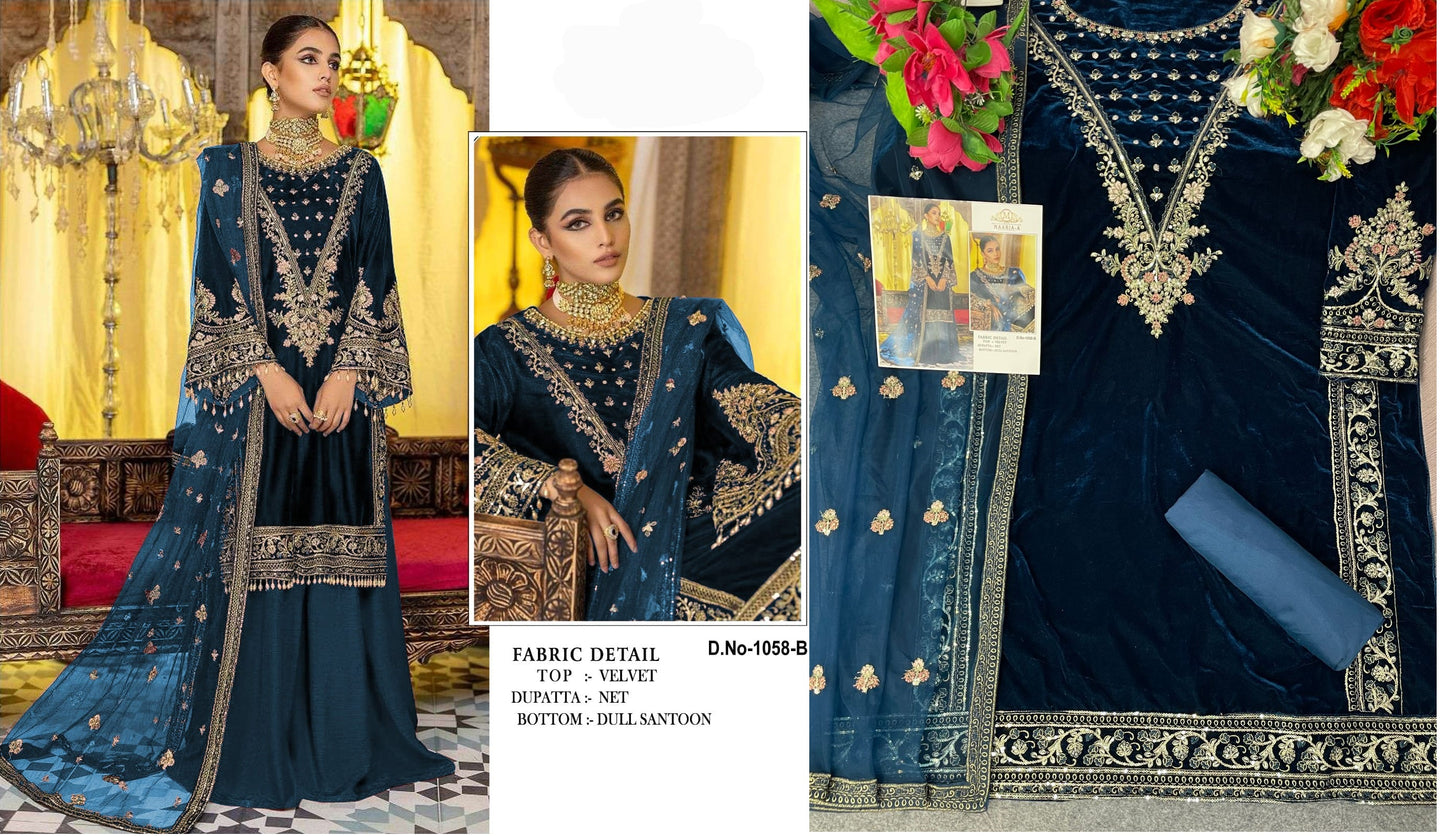 1058B Safa Creation Pakistani Salwar Suits