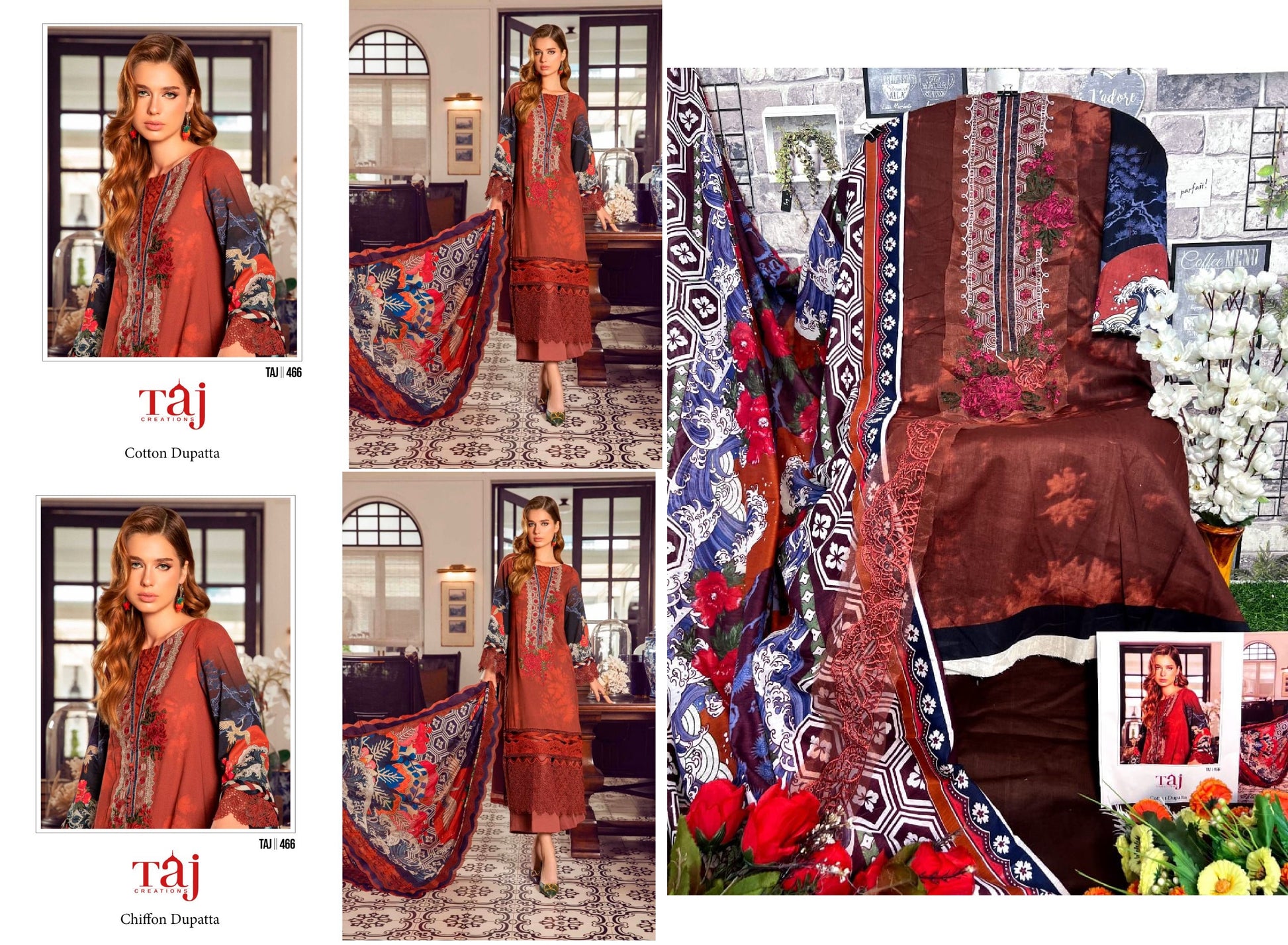 466 Taj Creations Pakistani Salwar Suits