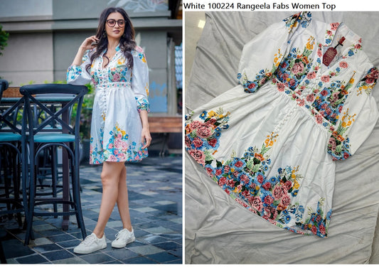 White 100224 Rangeela Fabs Women Top