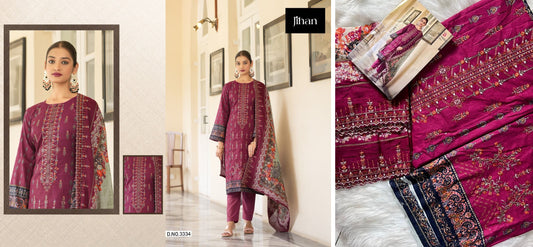 3334 Maroon Jihan Pakistani Salwar Suits