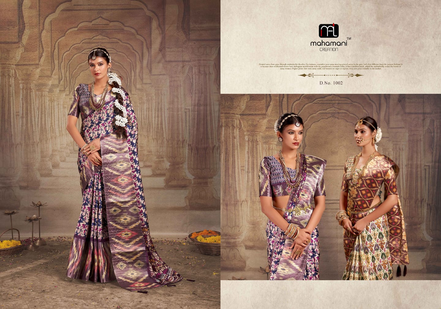 1002 Rashmika Mahamani Creation Sarees