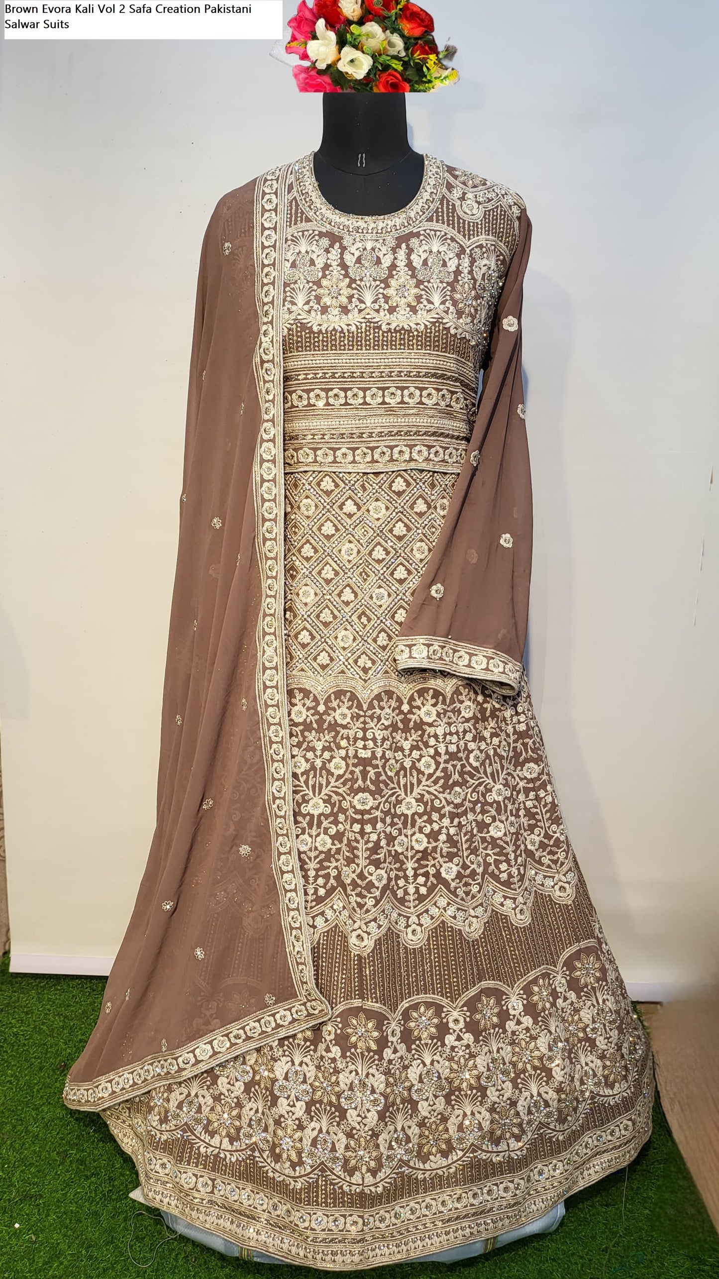 Brown Evora Kali Vol 2 Safa Creation Pakistani Salwar Suits