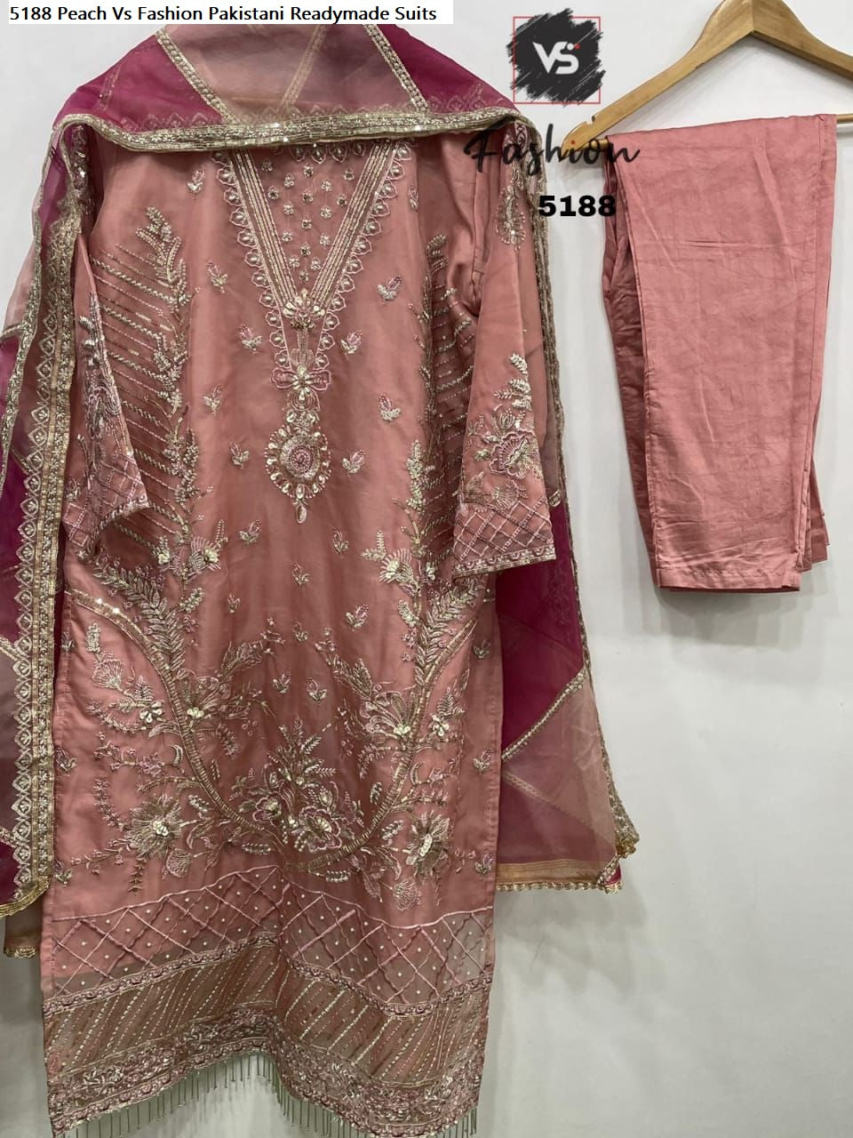 5188 Peach Vs Fashion Pakistani Readymade Suits