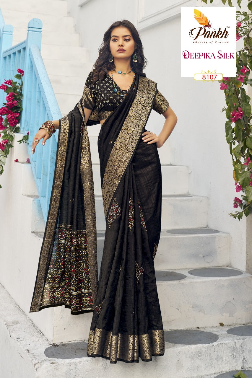 8107 Deepika Silk Pankh Sarees