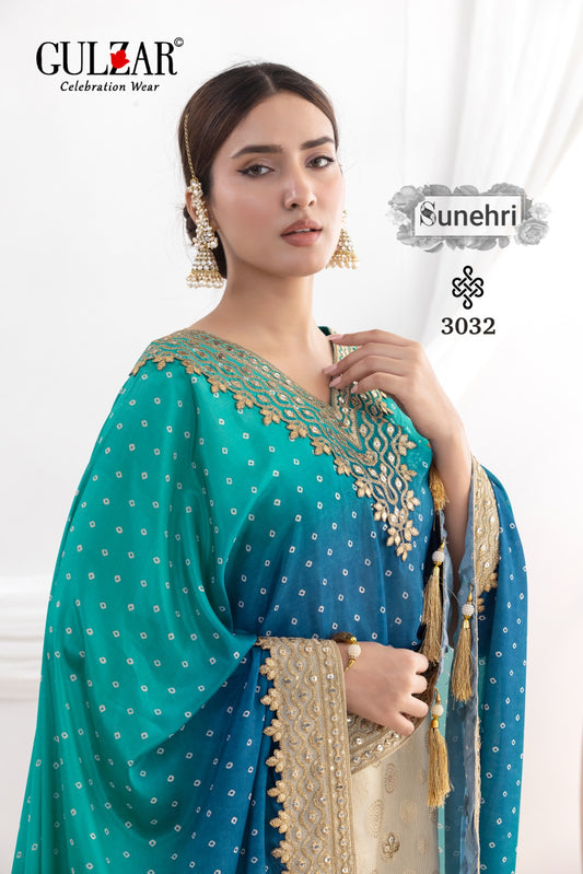 3032 Sunehri Gulzar Viscose Simmer Readymade Suits