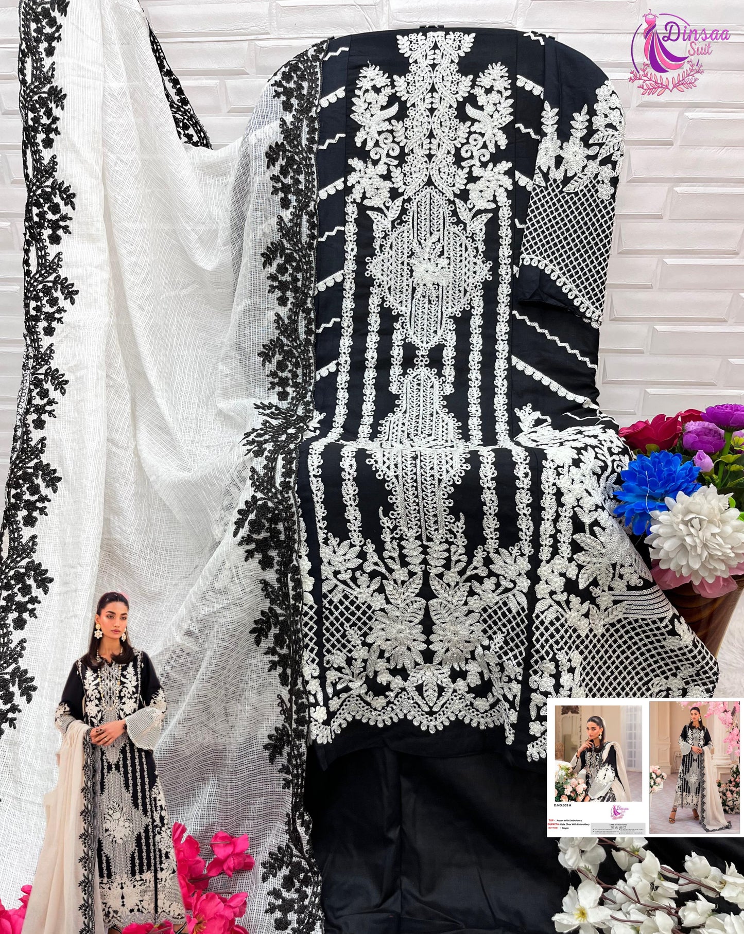 303A Dinsaa Suit Kota Chex Pakistani Salwar Suits