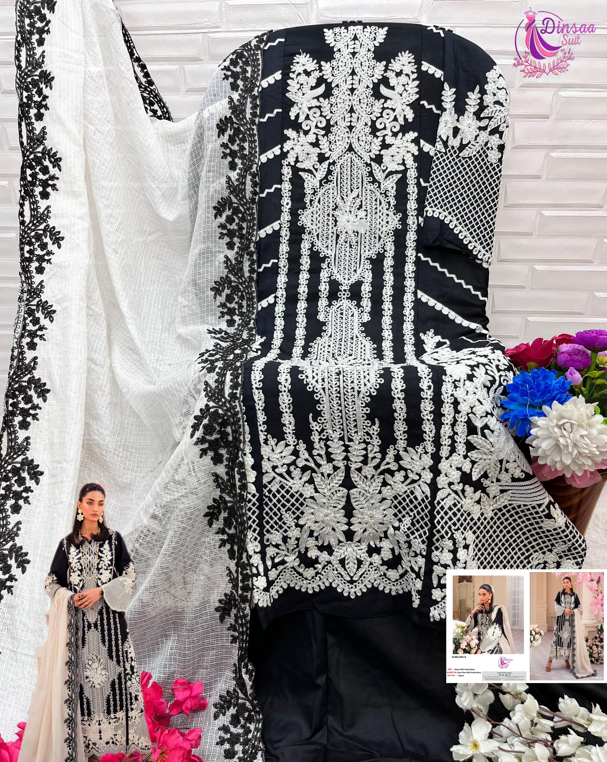 303A Dinsaa Suit Kota Chex Pakistani Salwar Suits