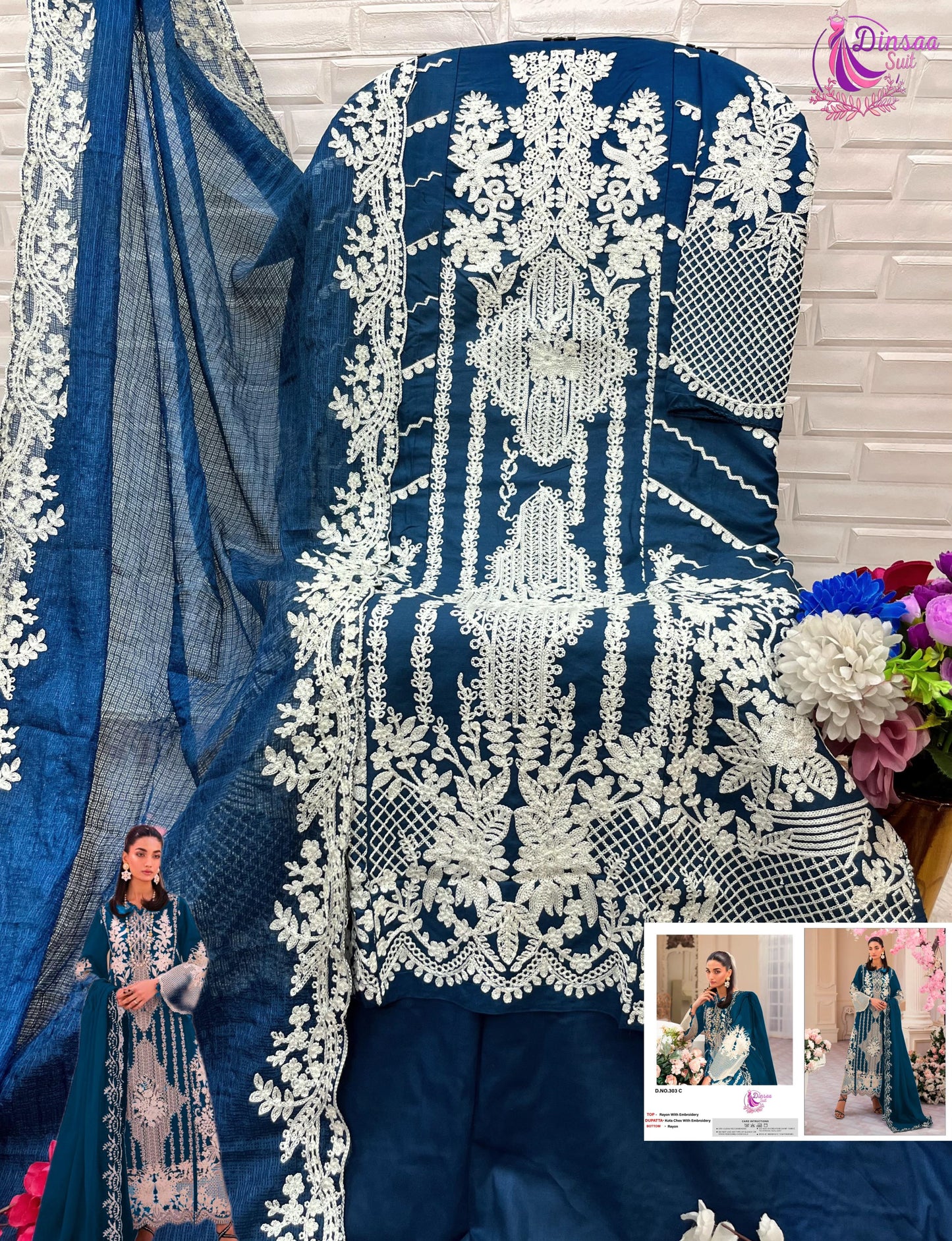 303C Dinsaa Suit Kota Chex Pakistani Salwar Suits
