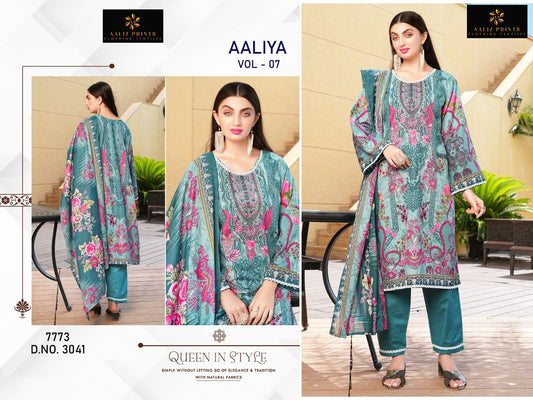 3041 Aaliya Vol 7 Aaliz Print Printed Karachi Unstitched Suits
