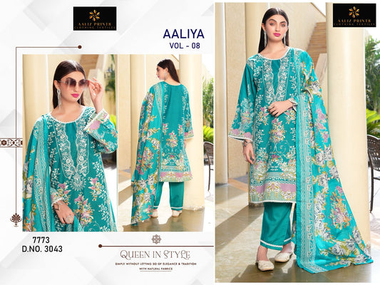 3043 Aaliya Vol 8 Aaliz Print Printed Karachi Unstitched Suits