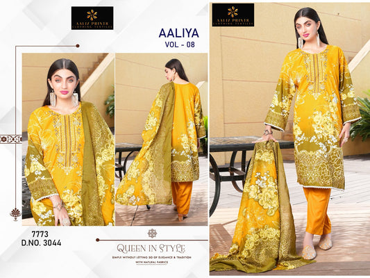3044 Aaliya Vol 8 Aaliz Print Printed Karachi Unstitched Suits