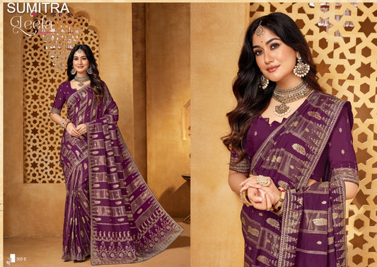 305-E Bhavna Leela Sumitra Viscose Sarees
