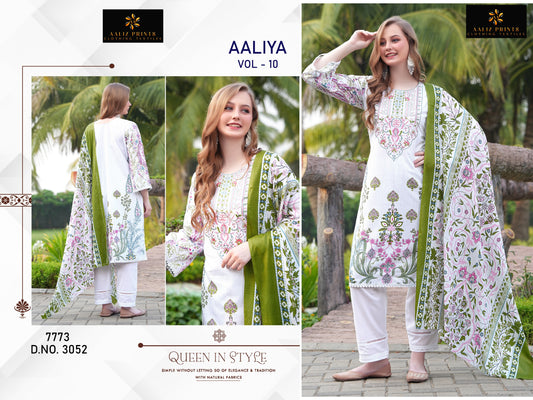 3052 Aaliya Vol 10 Aaliz Print Printed Karachi Unstitched Suits