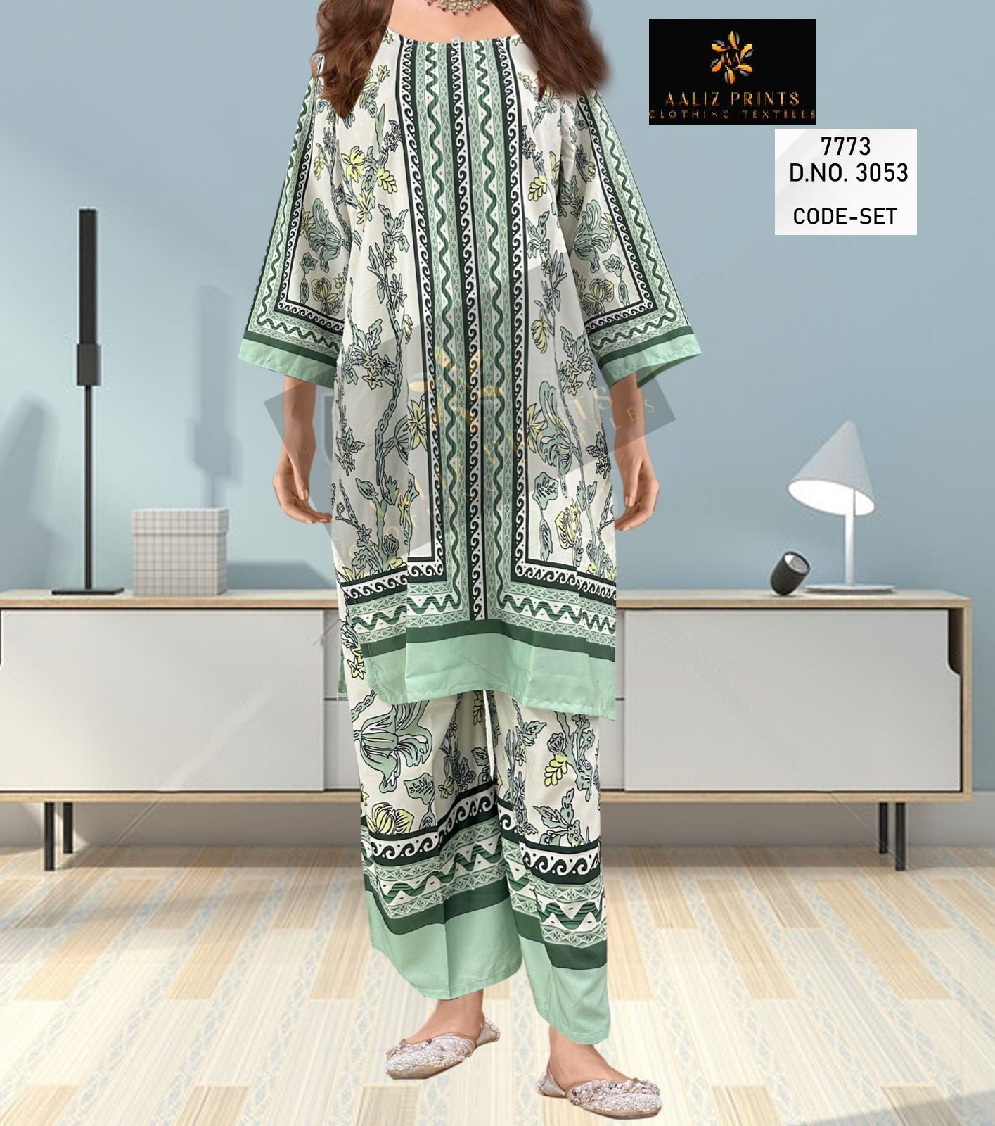3053 Aaliz Print Lawn Co Ord Set