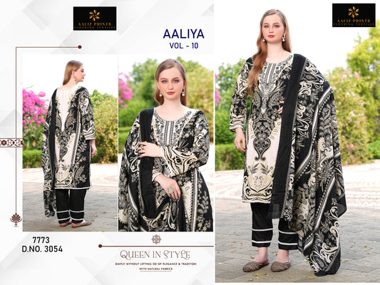 3054 Aaliya Vol 10 Aaliz Print Printed Karachi Unstitched Suits