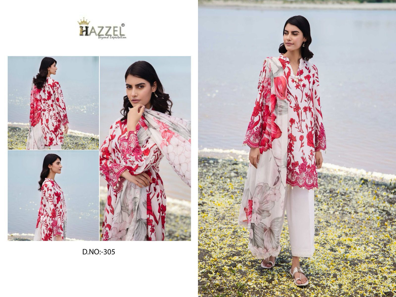 305 Hazzel Embroidery Pakistani Patch Suits