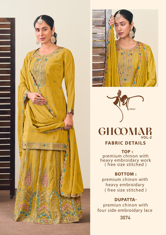 3074 Ghoomar Vol 2 Radha Trendz Premium Chinon Readymade Suits