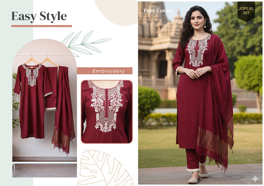 307 Navya Rajnandini Cambric Cotton Readymade Suits