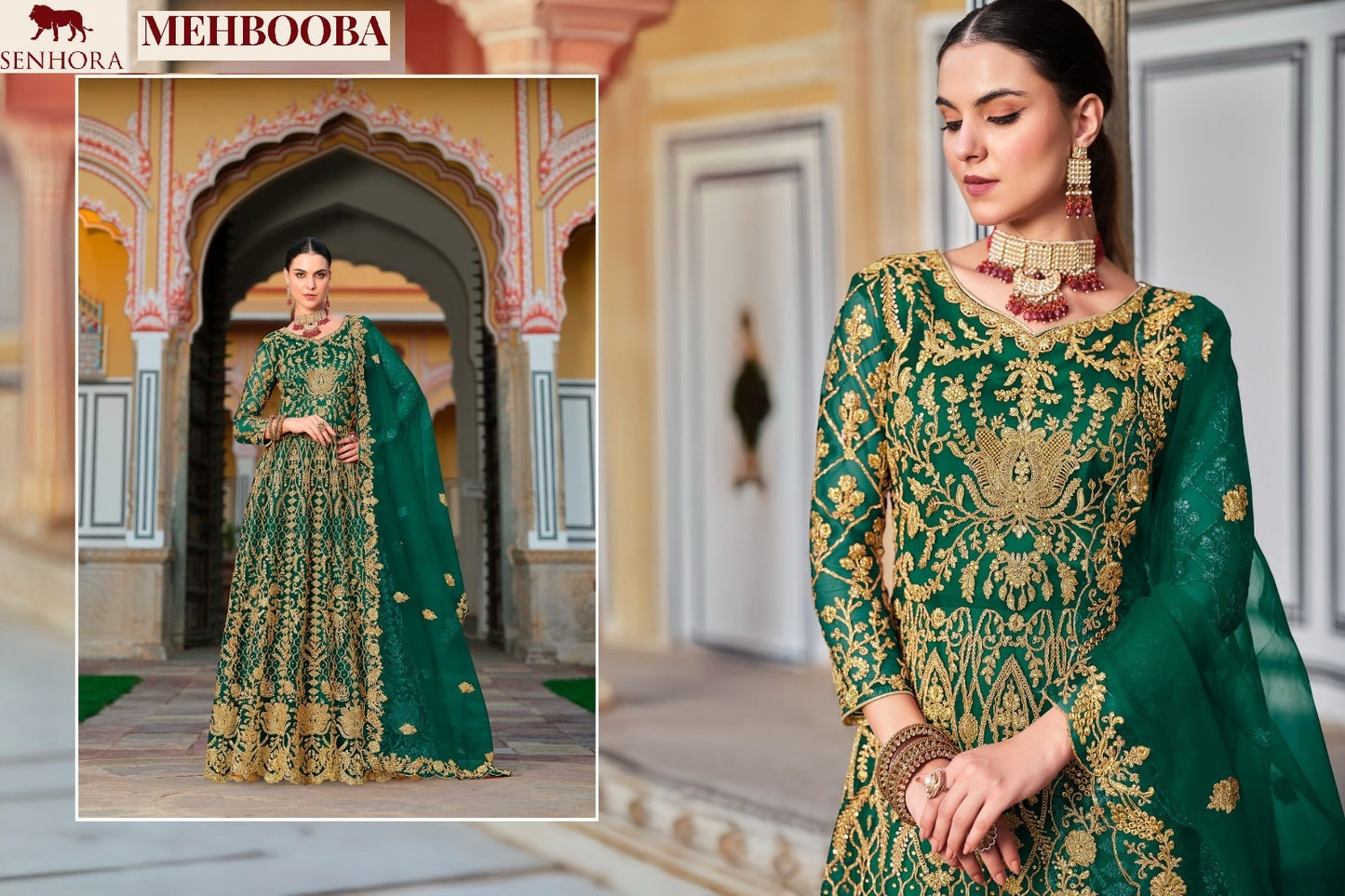 3082-Mehbooba Senhora Butterfly Net Unstitched Suits