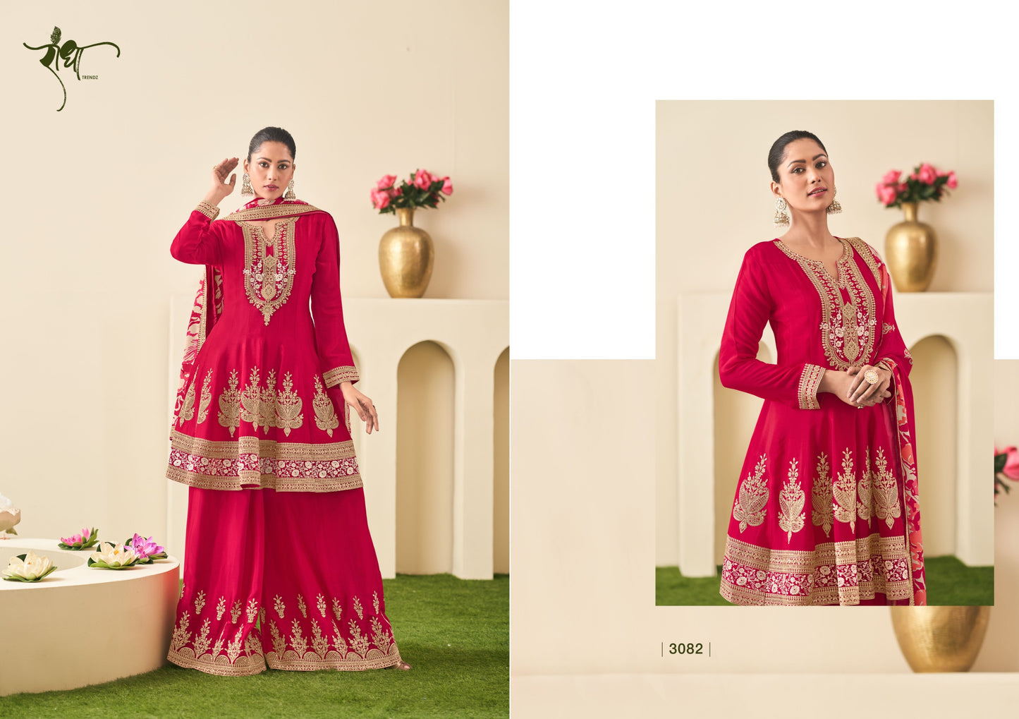 3082 Sitare Radha Trendz Premium Chinon Readymade Suits