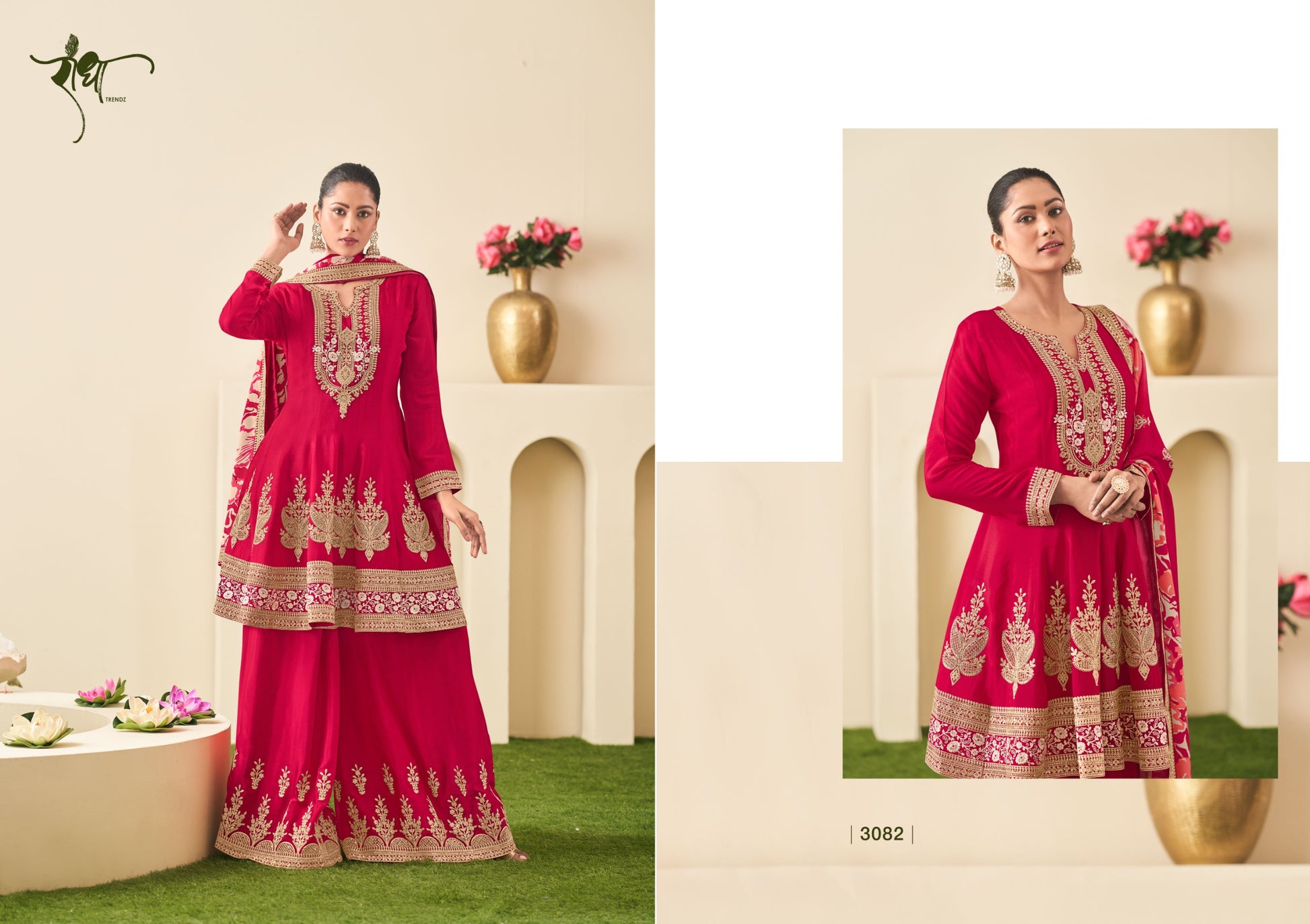 3082 Sitare Radha Trendz Premium Chinon Readymade Suits