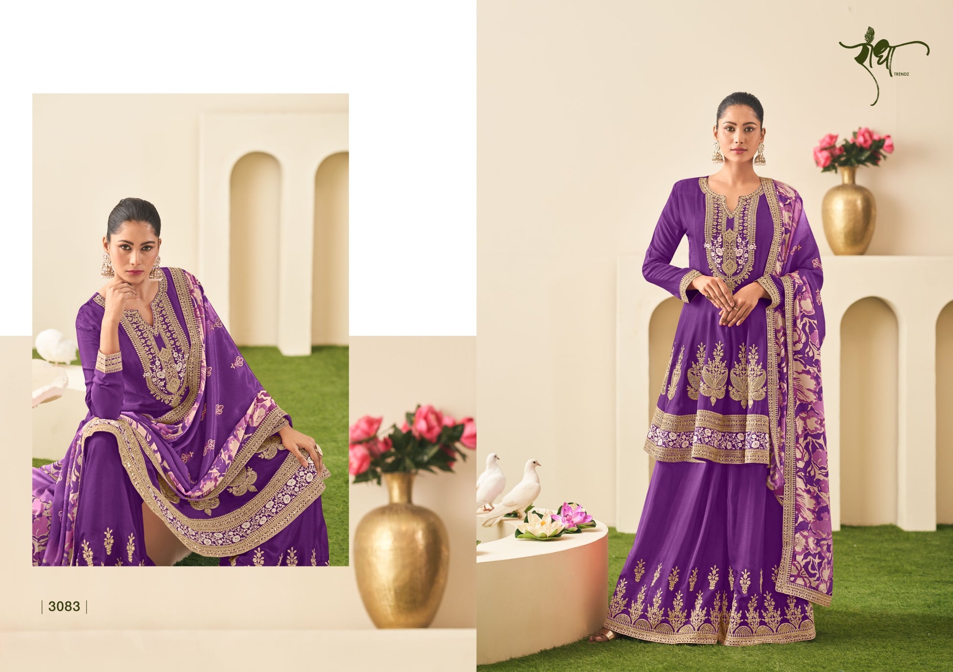 3083 Sitare Radha Trendz Premium Chinon Readymade Suits