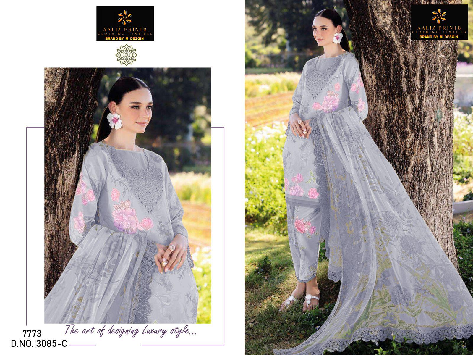 3085-C Aaliz Print Printed Pakistani Patch Suits