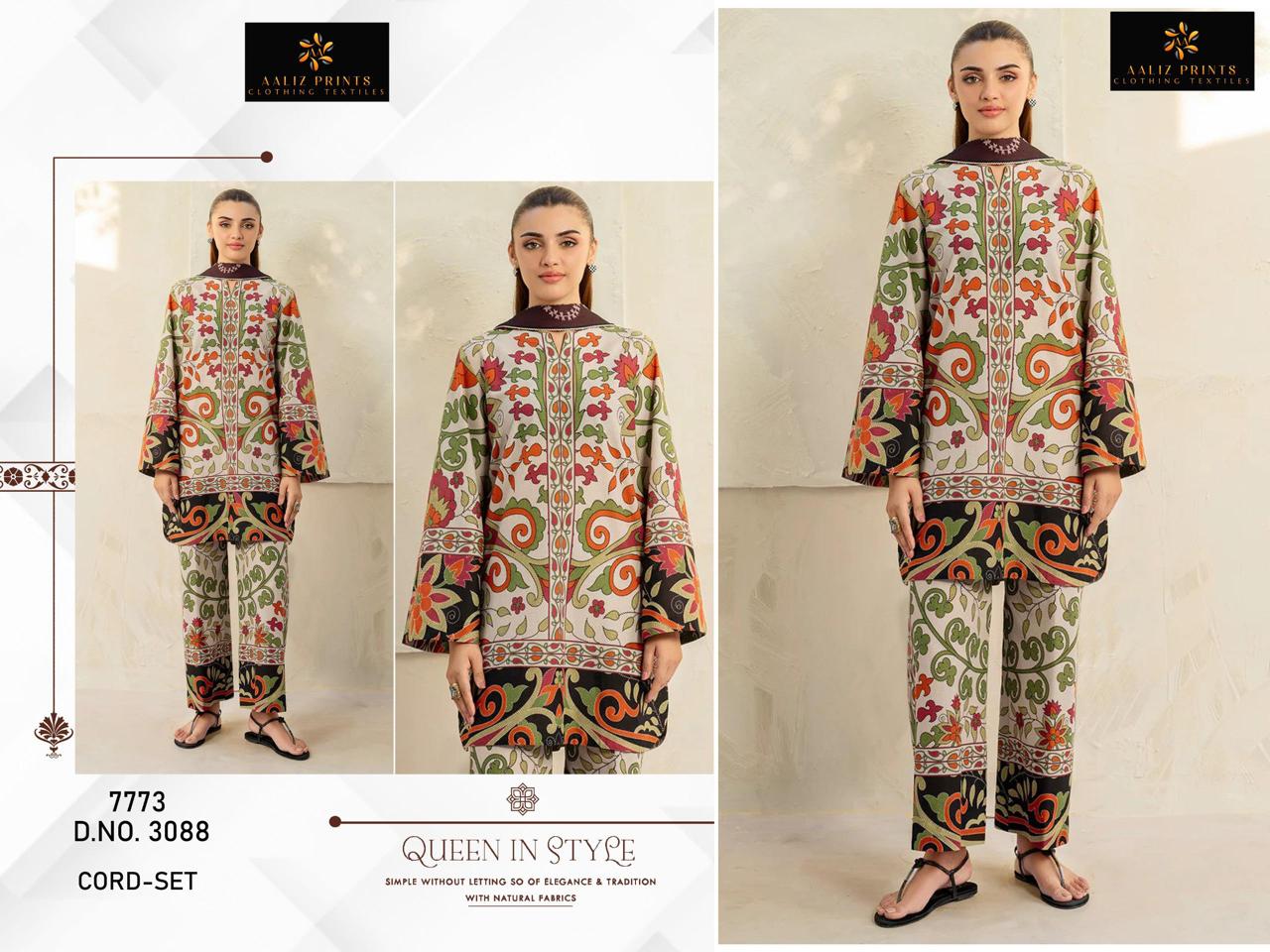 3088 Aaliz Print Lawn Co Ord Set