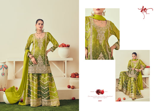 3091 Rangmahal Radha Trendz Premium Chinon Readymade Suits