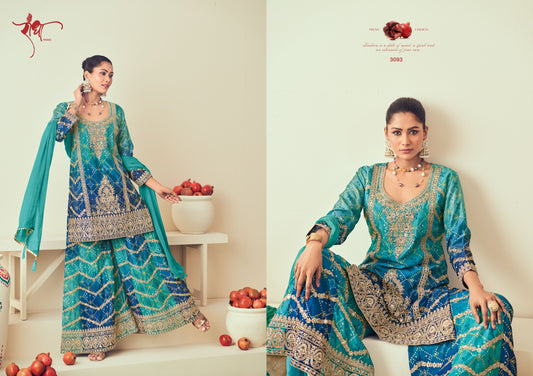 3093 Rangmahal Radha Trendz Premium Chinon Readymade Suits