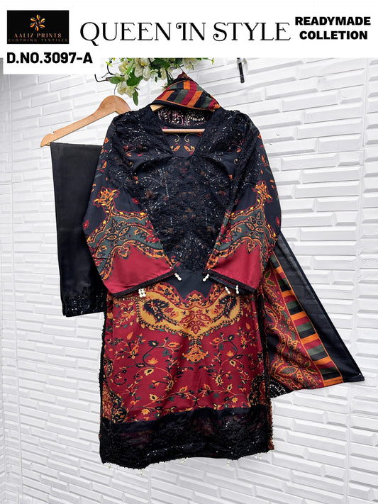 3097-A Aaliz Print Embroidery Pakistani Readymade Suits