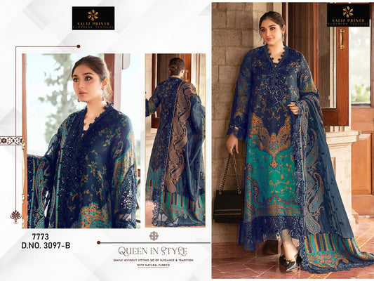 3097-B Aaliz Print Embroidery Pakistani Patch Suits