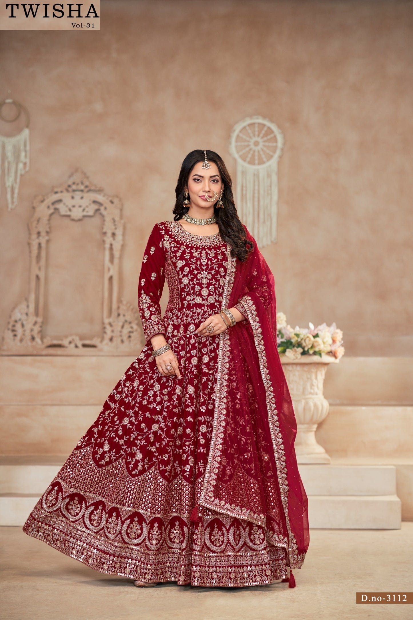 3112 Vol 31 Twisha Velvet Gown Dupatta Set